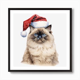 Santa Claus Cat 23 Art Print