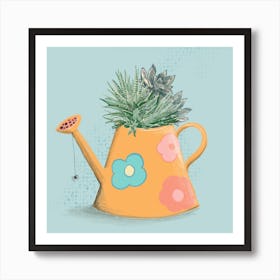 Watering Can Planter Art Print