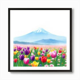 Tulips In The Field 2 Art Print