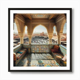 Oriental Balcony Style View Art Print