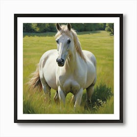 Horse In The Grass Art Print Art Print