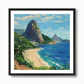 A Sugarloaf Mountain In Rio De Janeiro Oil Paint 1719996612 3 Art Print