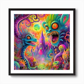 Monsters And Aliens Art Print