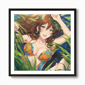 Girl In The Water 1 Art Print