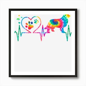 Newfoundland Newfie Mom Dad Heartbeat Tie Dye Dog Gift Art Print