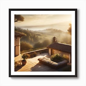 Firefly Rustic Rooftop Spanish Villas Landscape 23428 Art Print