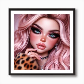 Pink Haired Doll 8 Art Print