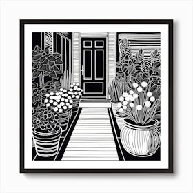 Lion cut inspired Black and white Garden plants & flowers art, Gardening art, Garden 219 Art Print