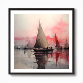 Mystic Waters: Chausheva's Sailboat Sonata Art Print
