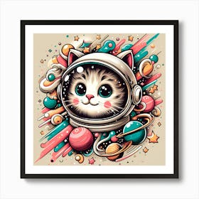 Cat In Space 3 Art Print