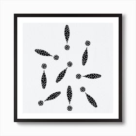 Exclamation Marks Black Polka Dots 1 Art Print