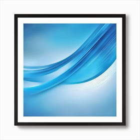 Abstract Blue Waves Background Art Print