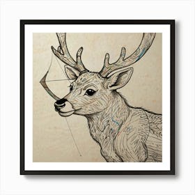 Deer With Bow And Arrow 7 Art Print