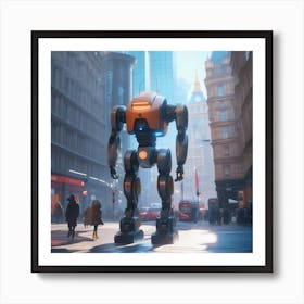 Robot In The City 56 Art Print