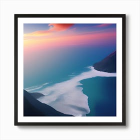 Sunset Over The Ocean Art Print