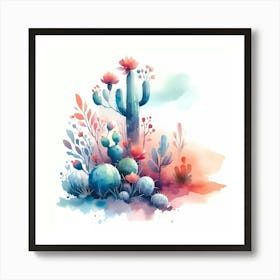 Watercolor Cactus Art Print