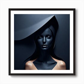 Portrait Of A Woman In Black Art Print