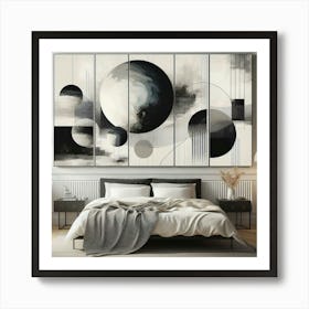 Abstract Black And White Painting Art Print