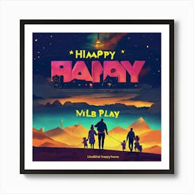 Happy Family father day  Art Print