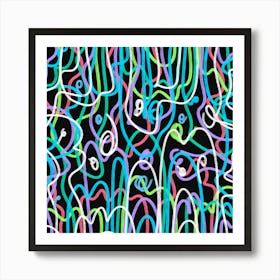 Neon Abstract Shapes Art Print