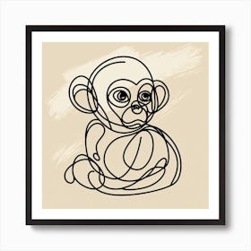 Monkey Picasso style 1 Art Print