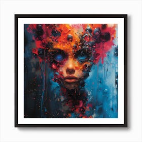 Woman With Colorful Eyes Art Print