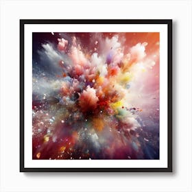 Abstract Explosion Of Colors Art Print
