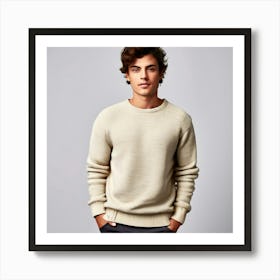 Mock Up Jumper Blank Plain Sweater Pullover Knit Cotton Wool Fleece Soft Comfy Cozy M (18) Art Print