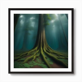 Tree Roots In The Forest Art Print