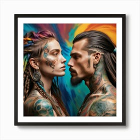 Tattooed Couple 1 Art Print