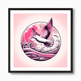 Pink Seagull Art Print