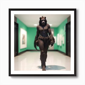 Gorilla In A Hallway Art Print