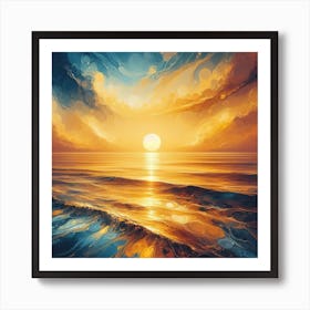 Sunset At The Beach Art Print