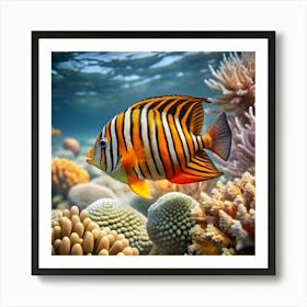 Tropical Fish On Coral Reef Art Print