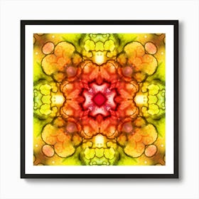 Green And Yellow Abstract Watercolor Pattern 4 Art Print