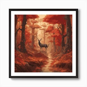 Deer In The Forest Art Print