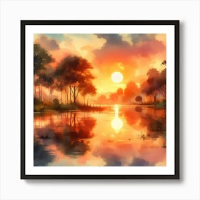 Sunset In The Forest 23 Art Print