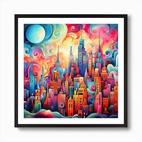 Colorful Cityscape Art Print