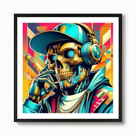 Hip Hop Skull Art Print