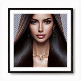 Beautiful Woman With Long Hair Art Print