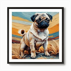 Pug Painting Art Print