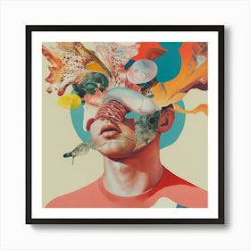 Man With A Fish On His Head Art Print