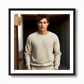 Mock Up Jumper Blank Plain Sweater Pullover Knit Cotton Wool Fleece Soft Comfy Cozy M (1) Art Print