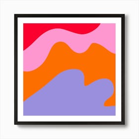 Abstract modern shapes pink, violet, red, orange Art Print