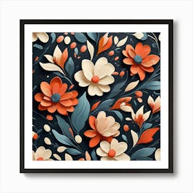 Floral Wallpaper art print Art Print