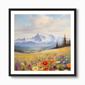 Wildflowers In The Mountains Art Print