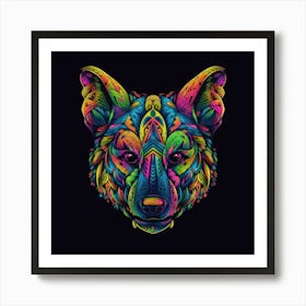 Psychedelic Wolf 1 Poster