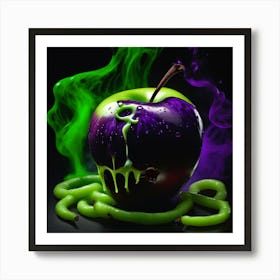 Neon Poisoned Apple Art Print