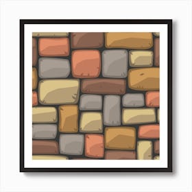 Colorful Brick Wall Texture Art Print