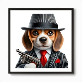 OGB~ Original Ganster Beagle In A Suit~Reimagined 2 Art Print